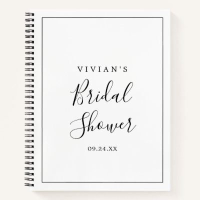 Minimalist Bridal Shower Gift List Notebook