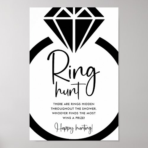 Minimalist Bridal Shower Hunt Game Sign