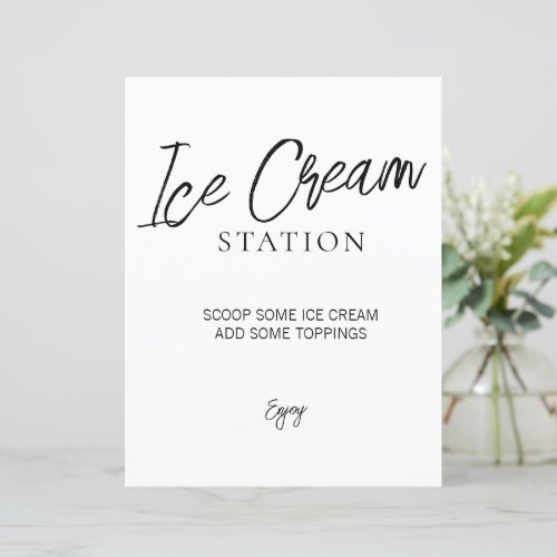 Minimalist Bridal Shower Ice Cream Sign