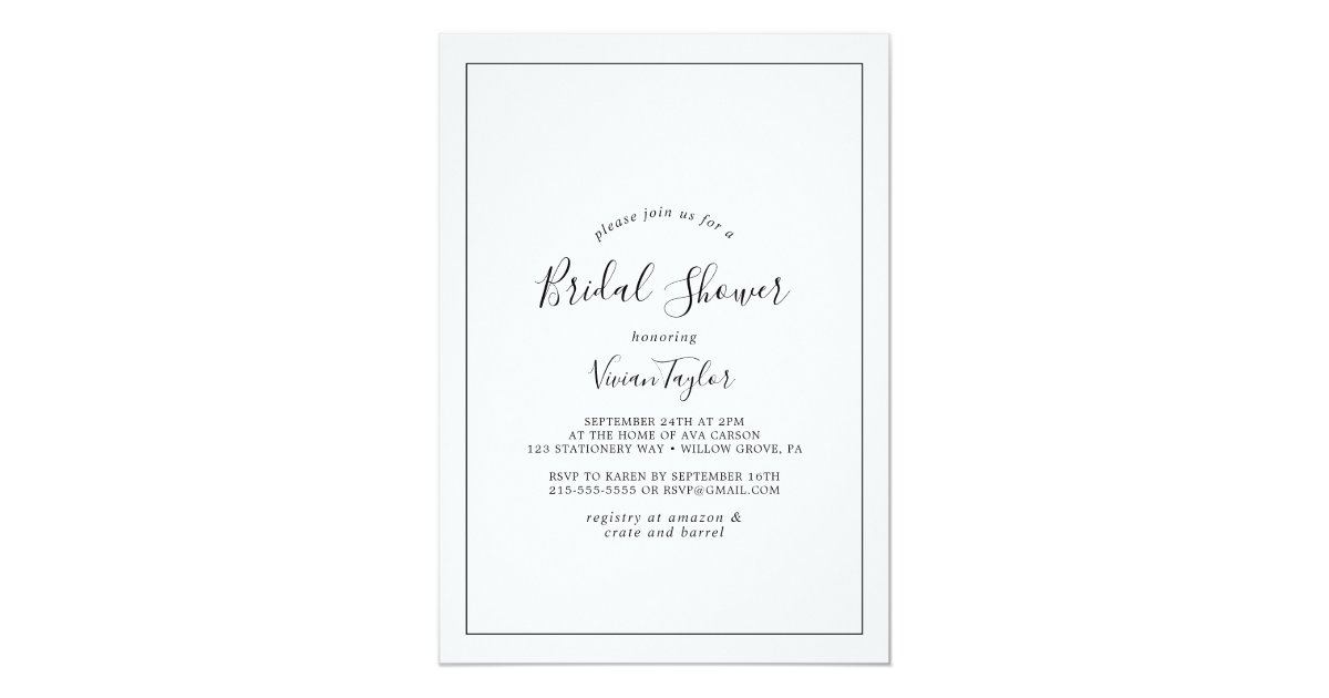 Minimalist Bridal Shower Invitation | Zazzle.com