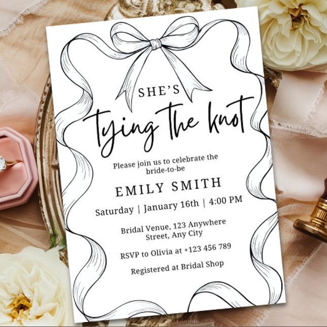 Minimalist Bridal Shower Invitation Template, She' (Creator Uploaded)
