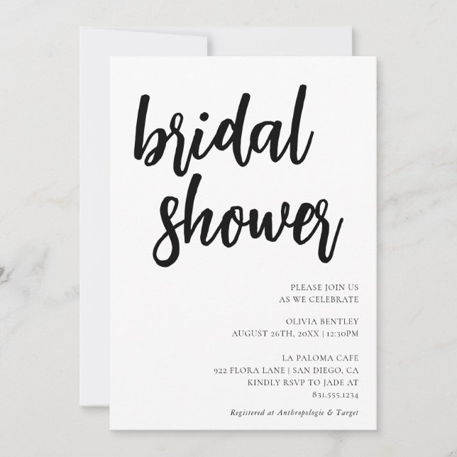Minimalist Bridal Shower Invite (Front)