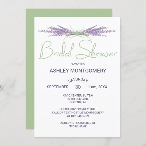 Minimalist Bridal Shower Lavender Flower Bundles