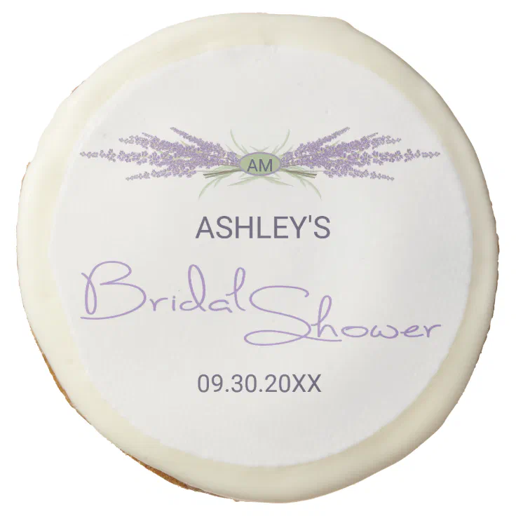 Minimalist Bridal Shower Lavender Flower Bundles Sugar Cookie | Zazzle