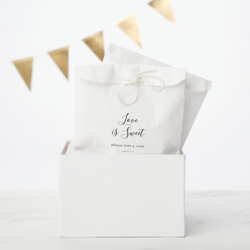 Minimalist Bridal Shower Love Is Sweet Favor Bag