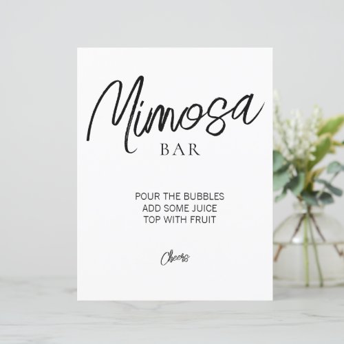 Minimalist Bridal Shower Mimosa Bar Sign