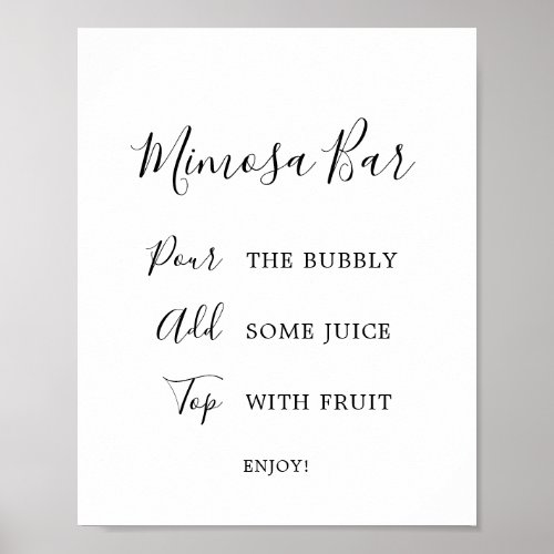 Minimalist Bridal Shower Mimosa Bar Sign