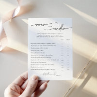 Minimalist Bridal Shower "Over Or Under" Game Card