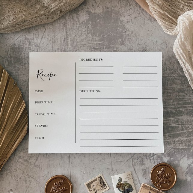 Minimalist Bridal Shower Recipe Cards (Creator Uploaded)