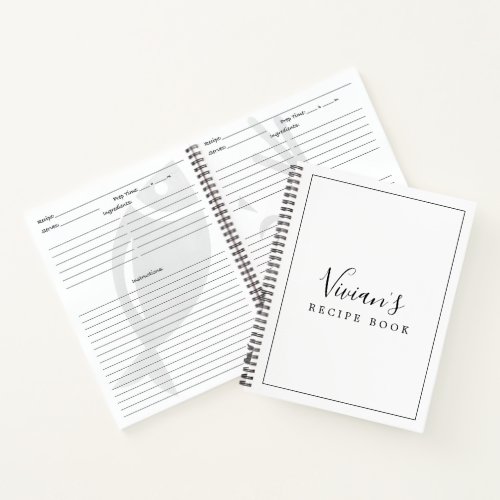 Minimalist Bridal Shower Recipe Notebook