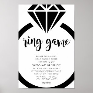 Minimalist Bridal Shower Ring Game Sign