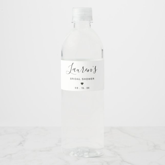 Minimalist Bridal Shower Water Bottle Labels (Front)