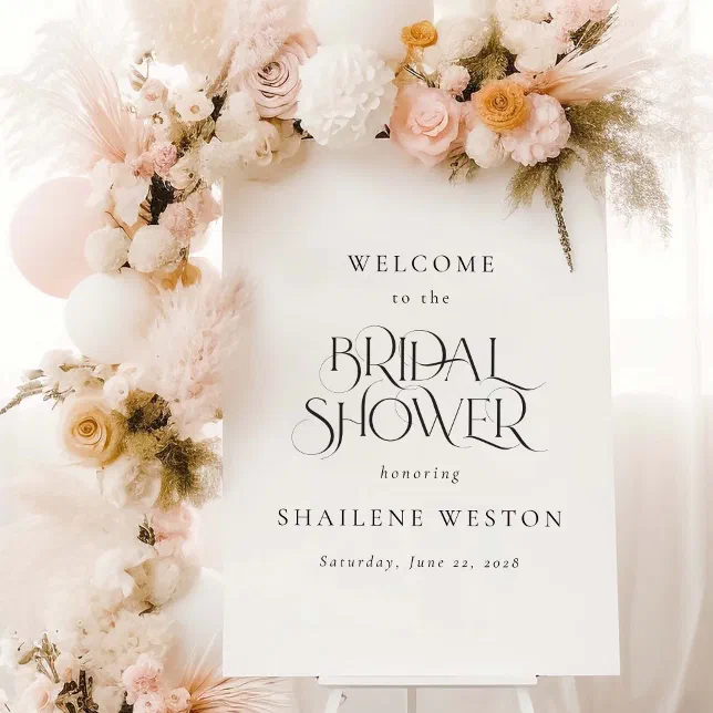 Minimalist Bridal Shower Welcome Event Sign Zazzle