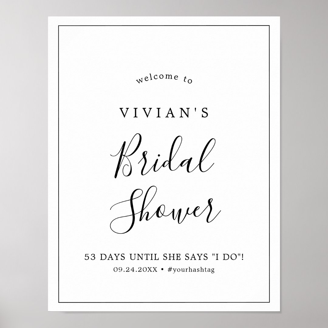 Minimalist Bridal Shower Welcome Poster Zazzle