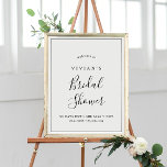 Minimalist Bridal Shower Welcome Poster<br><div class="desc">This minimalist bridal shower welcome poster is perfect for a simple wedding shower. The modern romantic design features classic black and white typography paired with a rustic yet elegant calligraphy with vintage hand lettered style. Customizable in any color. Keep the design simple and elegant, as is, or personalize it by...</div>
