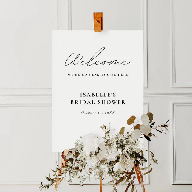 Minimalist Bridal Shower Welcome Sign Zazzle