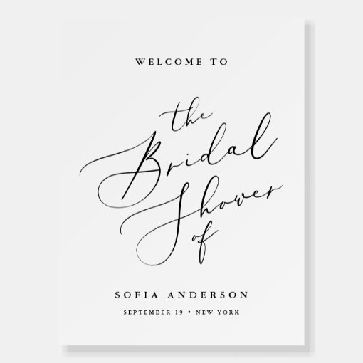 Minimalist Bridal Shower Welcome Sign Foam Board Zazzle