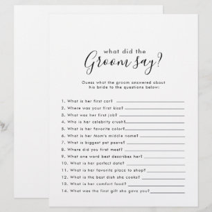 Minimalist Bridal Shower What did the Groom Say