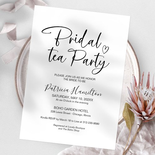 Minimalist Bridal Tea Party Invitation