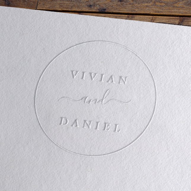 Minimalist Bride and Groom Monogram Wedding Embosser (Creator Uploaded)