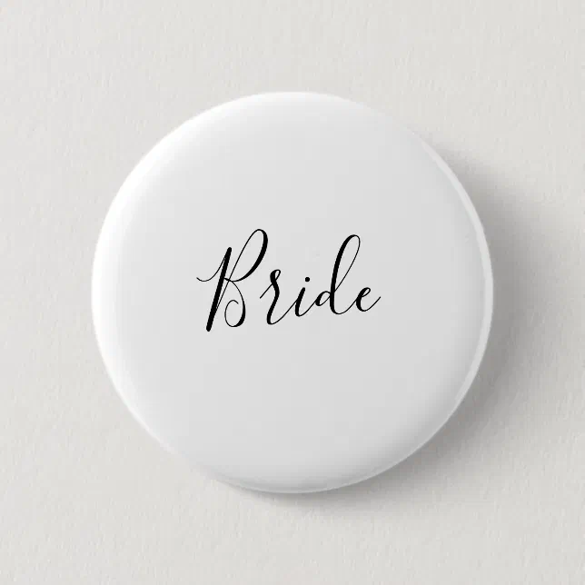 Minimalist Bride Bridal Shower Button | Zazzle