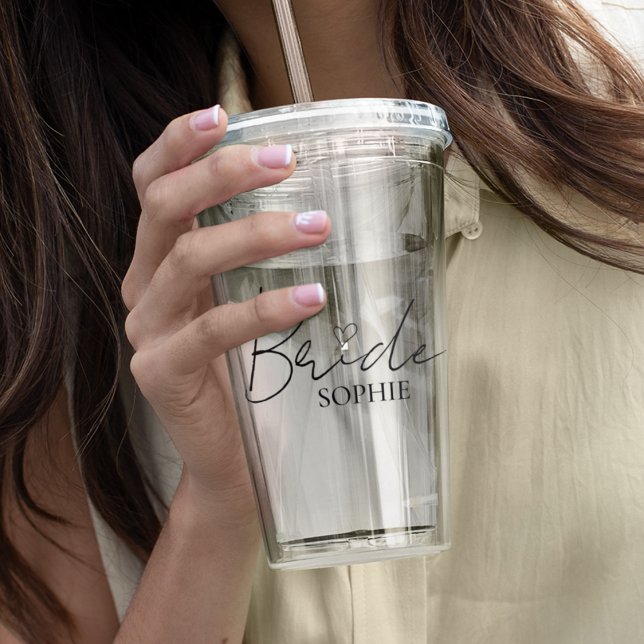 Minimalist Bride Design | Custom Name Gift Acrylic Tumbler (Creator Uploaded)