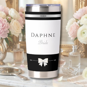 Minimalist Bride Gift   Elegant Typography Insulated Tumbler