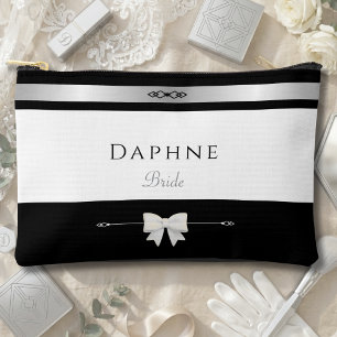 Minimalist Bride Gift Elegant Typography Makeup Accessory Pouch