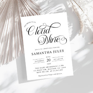 Minimalist Bride Is On Cloud Nine Bridal Shower Invitation