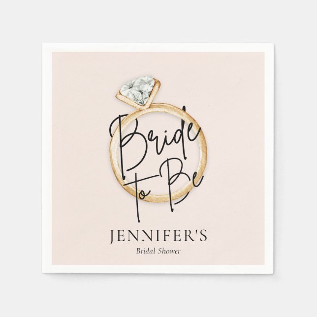 Minimalist Bride To Be Bridal Shower Napkins (Front)