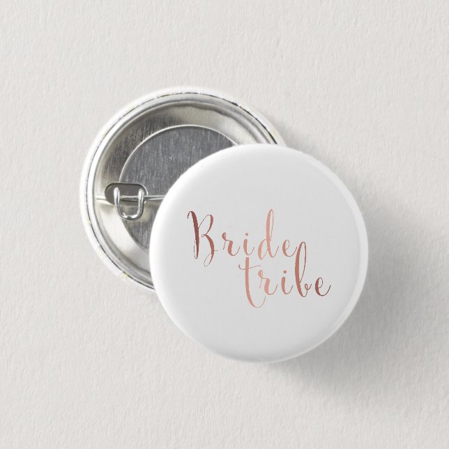 Minimalist bride tribe rose gold button (Front & Back)