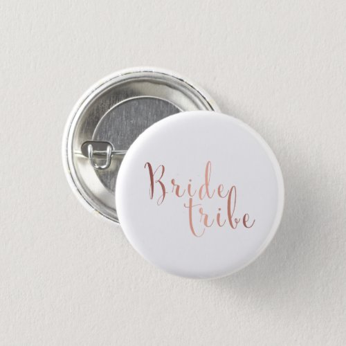 Minimalist bride tribe rose gold button