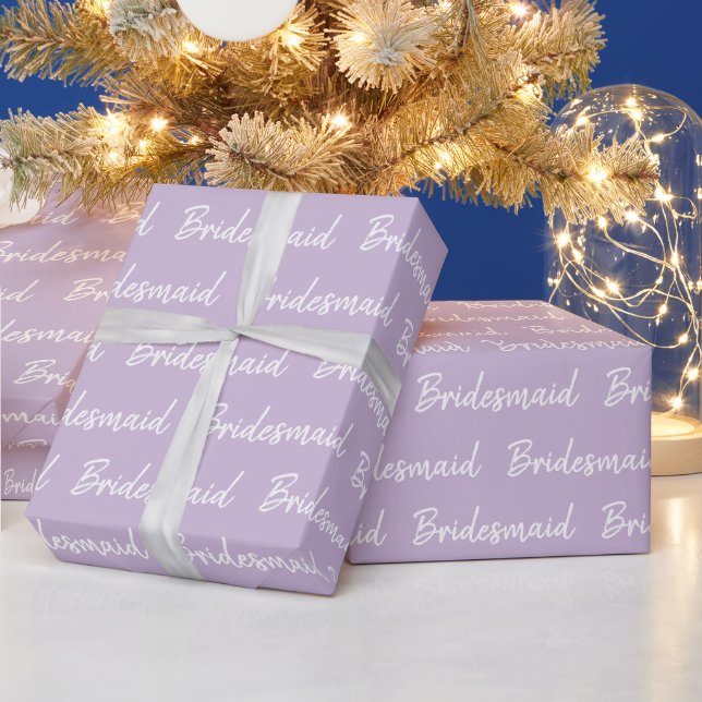 Minimalist Bridesmaid brush script  typography Wrapping Paper (Holidays)