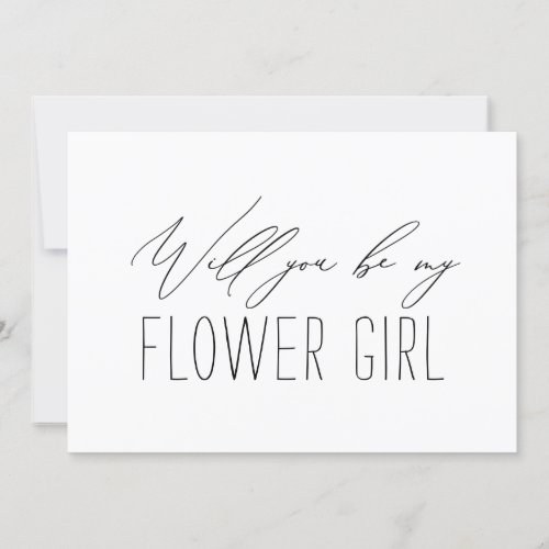 Minimalist Bridesmaid Flower Girl Proposal Card