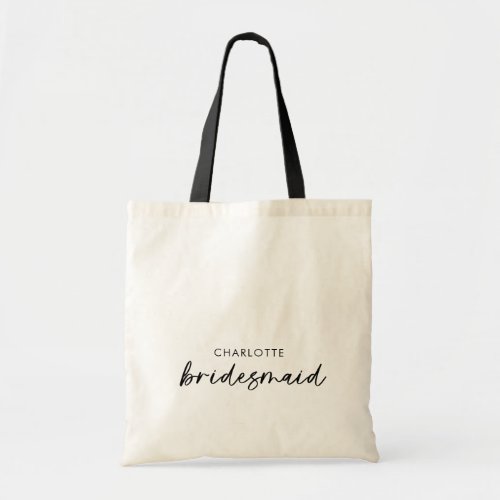 Minimalist Bridesmaid Name Tote Bag
