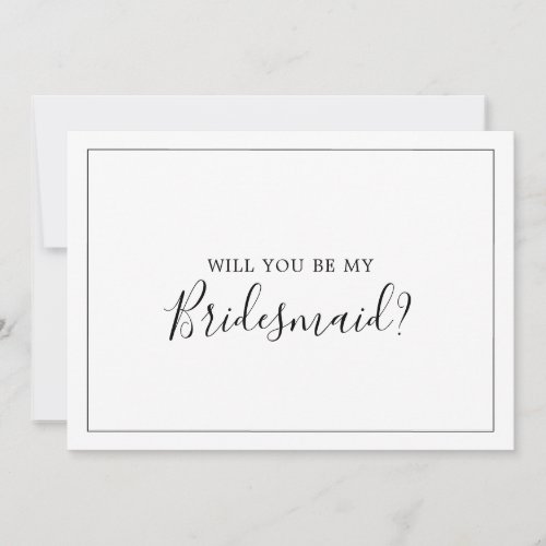 Minimalist Bridesmaid Proposal Card