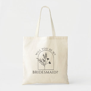 Minimalist Bridesmaid Proposal Maid of honor Tote Bag