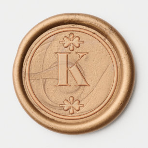 Minimalist Bronze Monogrammed Chic Wedding Wax Seal Sticker