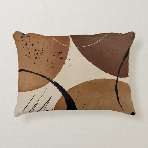 Minimalist Brown Abstract Accent Pillow