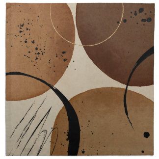 Minimalist Brown Abstract Cloth Napkin
