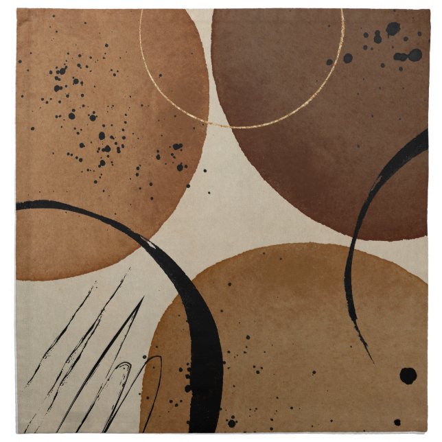 Minimalist Brown Abstract Cloth Napkin (Front)