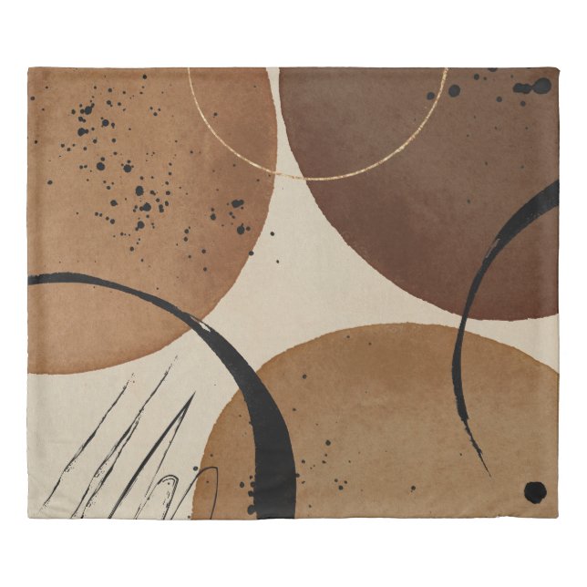 Minimalist Brown Abstract Duvet Cover (Front)