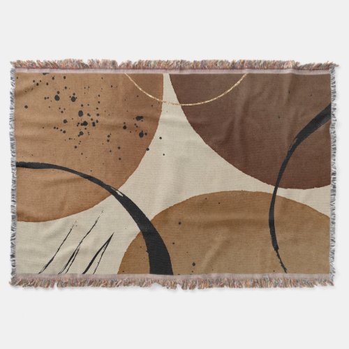 Minimalist Brown Abstract Throw Blanket