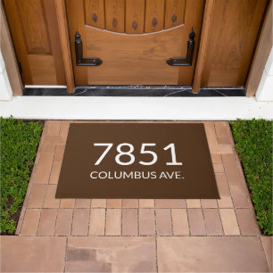 Minimalist brown and white elegant doormat