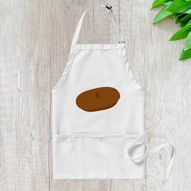 Minimalist Brown Beret French Hat  Adult Apron (Creator Uploaded)