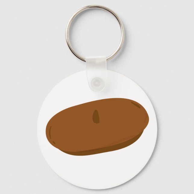 Minimalist Brown Beret French Hat  Keychain (Front)