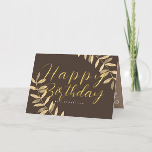 Minimalist Brown Birthday Card