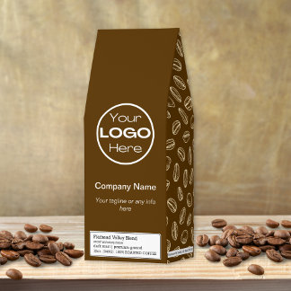 Minimalist Brown Business Logo Corporate Gifts Roasted Coffee