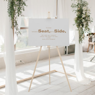 Pick a Seat Not a Side PERSONALISED Wedding Signs - Meet & Greet, Mix &  Mingle