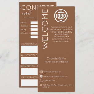 Minimalist Brown Church Connection Card